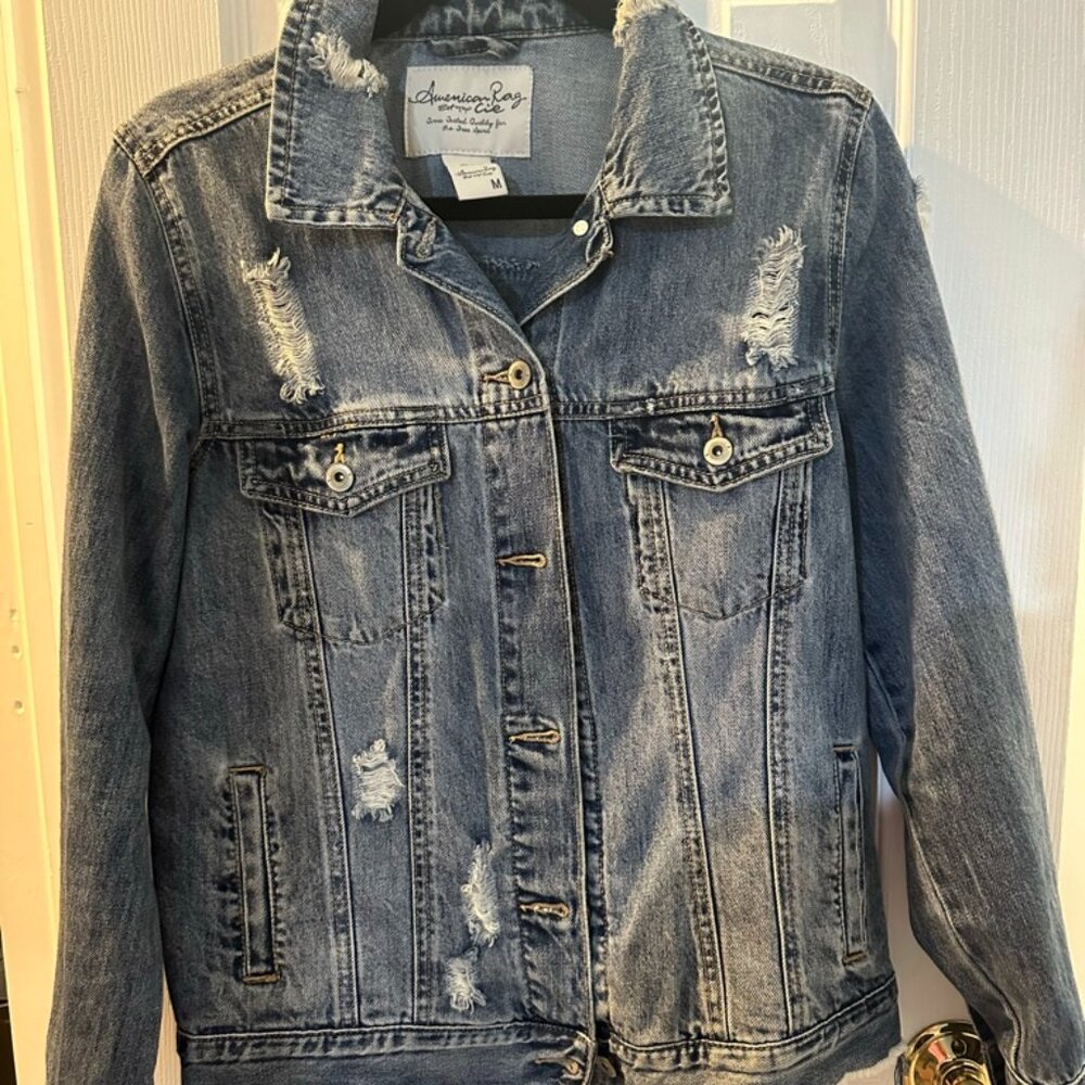 American Rag Distressed Denim Jacket